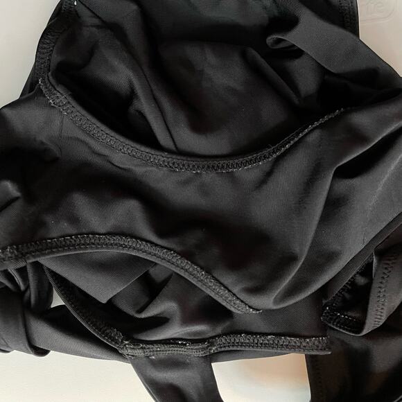 Aerie Black Plunge One Piece Swimsuit Swim Bathing Suit womens S Long Tall - Picture 9 of 13
